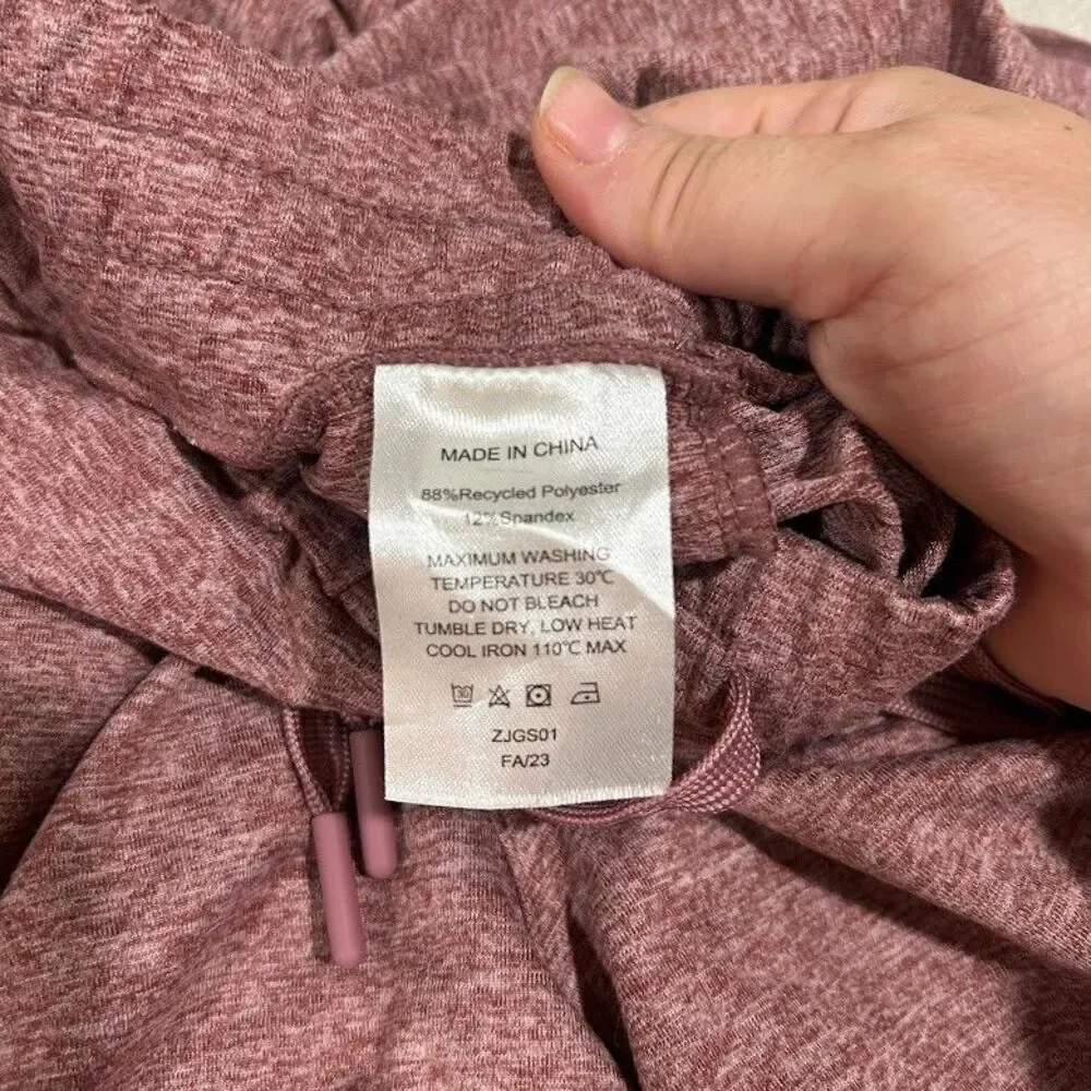 Quince Flowknit Shorts L Heather Rose Ultra Soft Pull On Drawstring